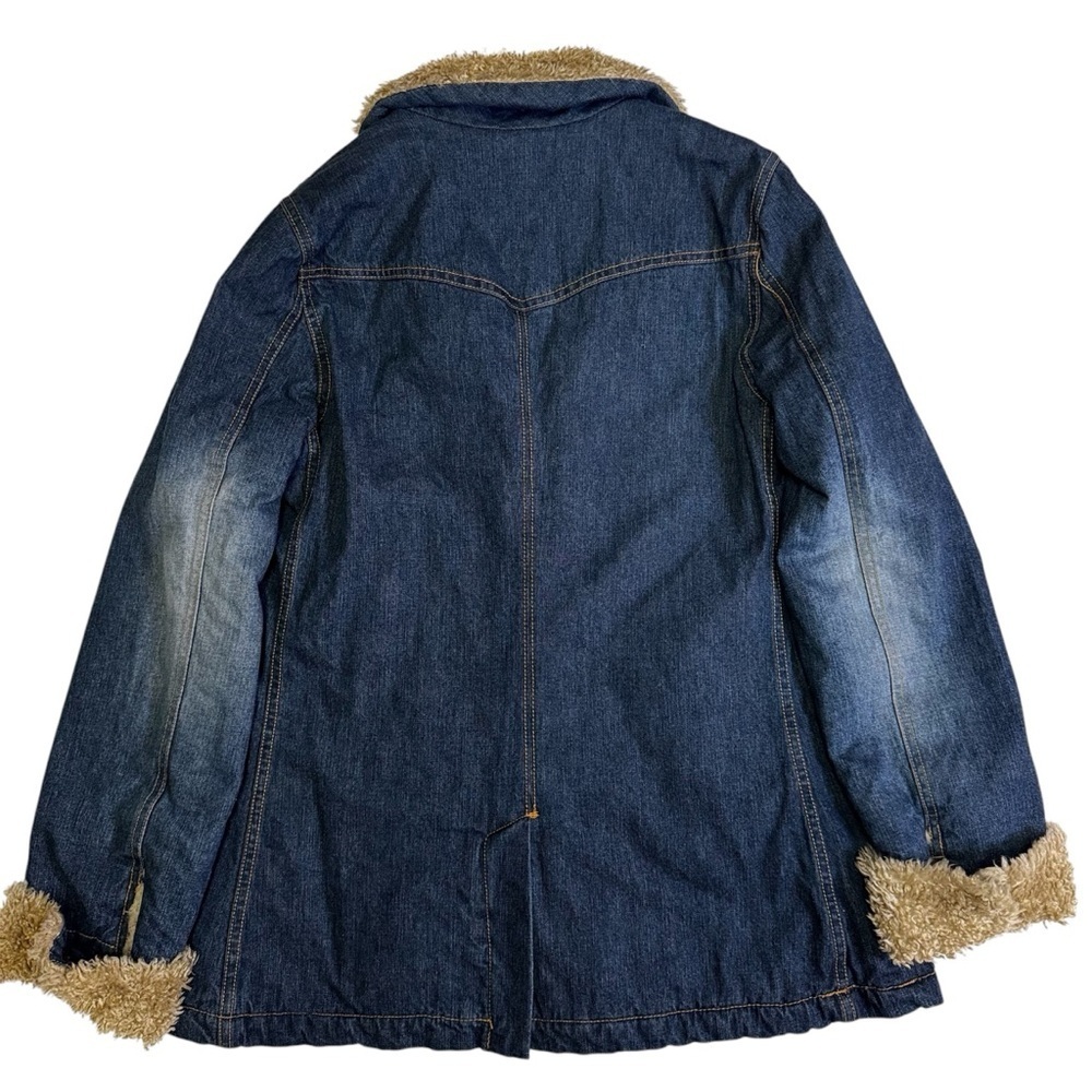 Abercrombie and Fitch Denim Barn Jacket Coat Size Large Sherpa Lined Pockets NEW - Picture 12 of 12
